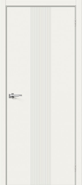 Фото -   Межкомнатная дверь "Граффити-21", пг, белый   | фото в интерьере