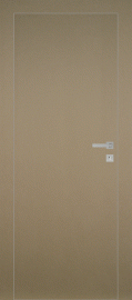 Фото -   Дверной блок "INVISIBLE ", кромка c 4-х сторон AL черная, прямого и реверсного открывания, с петлями и замком   | фото в интерьере