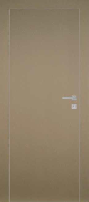 Фото -   Дверной блок "INVISIBLE ", кромка c 4-х сторон AL, прямого и реверсного открывания, с петлями и замком   | фото в интерьере