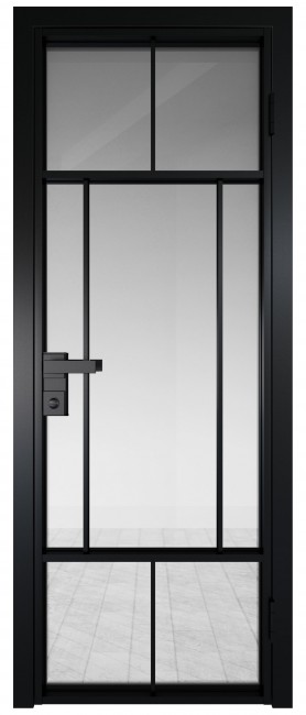 Фото -   Межкомнатная дверь AG-10, черная матовая, стекло закаленное 6 мм   | фото в интерьере