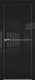 Фото -   Межкомнатная дверь 12LK, черный глянец, кромка матовая   | фото в интерьере