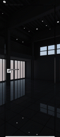 Фото -   Межкомнатная дверь 1LK, черный глянец, кромка матовая   | фото в интерьере