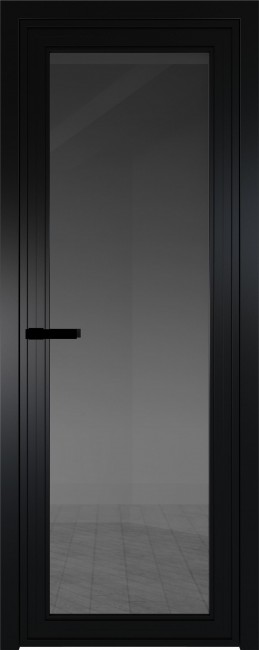 Фото -   Межкомнатная дверь AGP-1, черный матовый, стекло закаленное 4 мм   | фото в интерьере