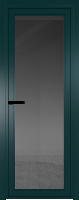 Фото -   Межкомнатная дверь AGP-1, зеленый матовый, стекло закаленное 4 мм   | фото в интерьере