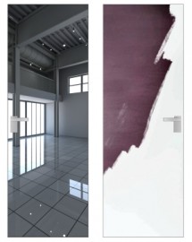 Фото -   Межкомнатная дверь 1М под покраску с зеркалом   | фото в интерьере