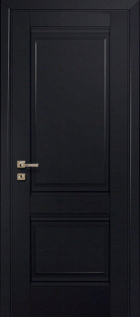 Фото -   Межкомнатная дверь 1U, Черный Seidenmatt   | фото в интерьере