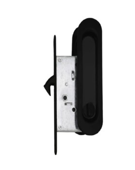 Ручка с фиксатором для раздвижной двери, черная