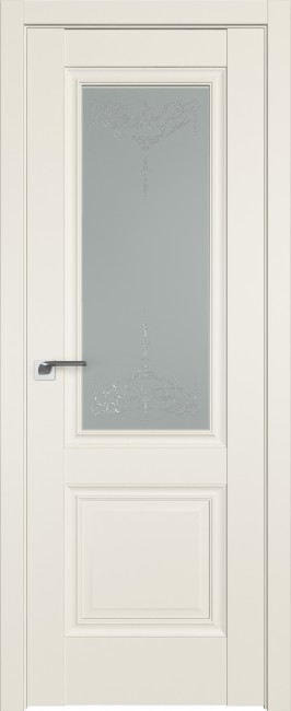 Фото -   Межкомнатная дверь 2.37U, стекло "Франческо", магнолия сатинат   | фото в интерьере