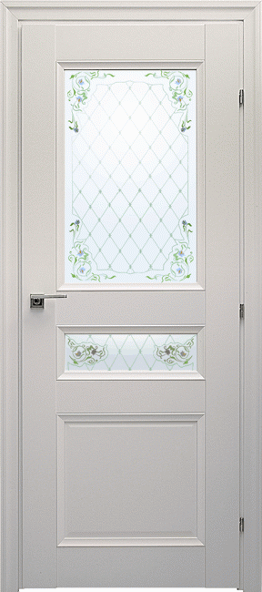 Фото -   Межкомнатная дверь 3344 Белый стекло с цветным рисунком   | фото в интерьере