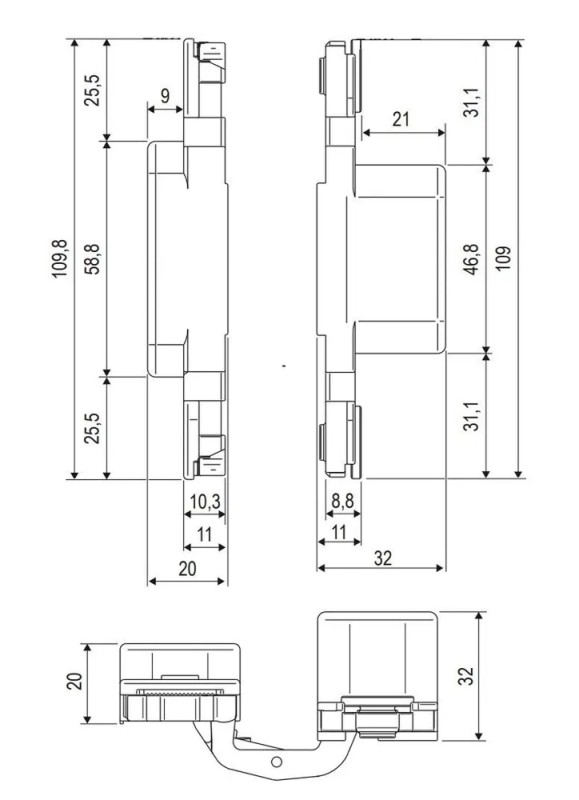 Петля скрытая Morelli с 3-D регулировкой HH-24 SC Матовый хром (2.0)