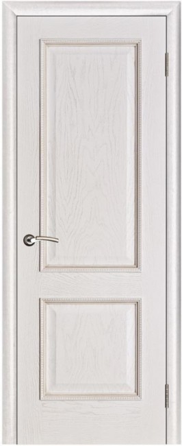 Фото -   Межкомнатная дверь "Шервуд", пг, белая патина   | фото в интерьере