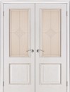 Фото -   Межкомнатная дверь "Шервуд", стекло "Ромб", белая патина   | фото в интерьере