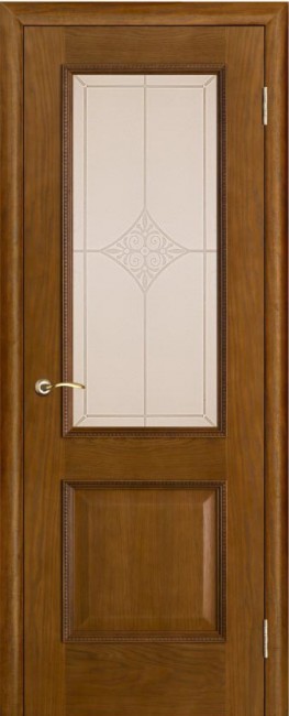 Фото -   Межкомнатная дверь "Шервуд", стекло "Ромб", античный дуб   | фото в интерьере