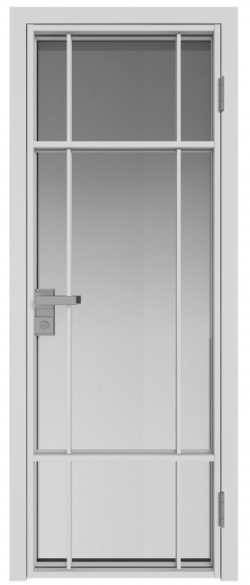 Фото -   Межкомнатная дверь AG-8, белая матовая, стекло закаленное 6 мм   | фото в интерьере