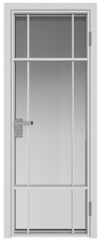 Фото -   Межкомнатная дверь AG-8, белая матовая, стекло закаленное 6 мм   | фото в интерьере