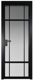 Фото -   Межкомнатная дверь AG-8, черная матовая, стекло закаленное 6 мм   | фото в интерьере