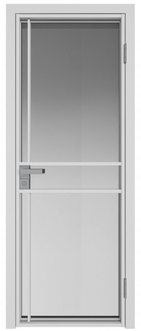 Фото -   Межкомнатная дверь AG-9, белая матовая, стекло закаленное 6 мм   | фото в интерьере