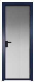 Фото -   Межкомнатная дверь AG-1, синяя, стекло закаленное 6 мм   | фото в интерьере