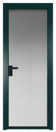 Фото -   Межкомнатная дверь AG-1, зеленая, стекло закаленное 6 мм   | фото в интерьере