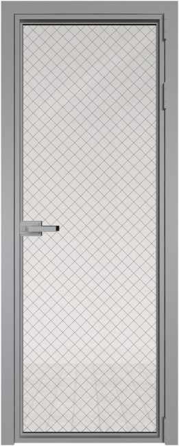 Фото -   Межкомнатная дверь 1AX профиль серебро   | фото в интерьере