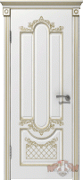 Фото -   Межкомнатная дверь "Александрия", пг, белая, патина золото   | фото в интерьере
