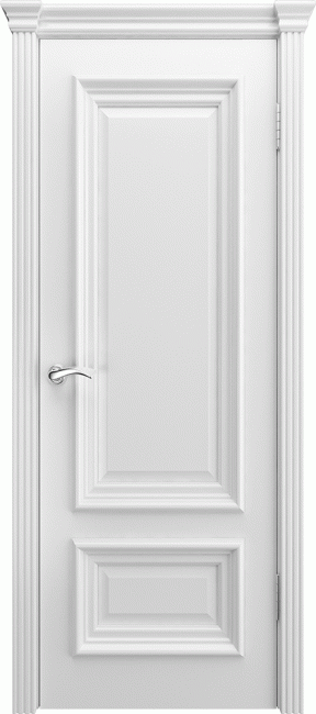Фото -   Межкомнатная дверь "B-1", пг, белый   | фото в интерьере