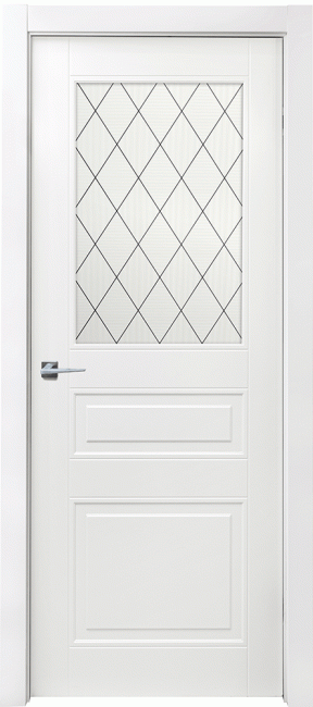 Фото -   Межкомнатная дверь "Борнель 3Ф", по, белый   | фото в интерьере