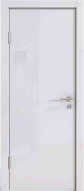 Фото -   Межкомнатная дверь ДГ-500, белый глянец   | фото в интерьере
