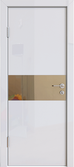 Фото -   Межкомнатная дверь ДГ-501, белый глянец   | фото в интерьере