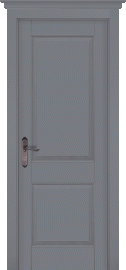 Фото -   Межкомнатная дверь "Элегия", пг, эмаль грей   | фото в интерьере