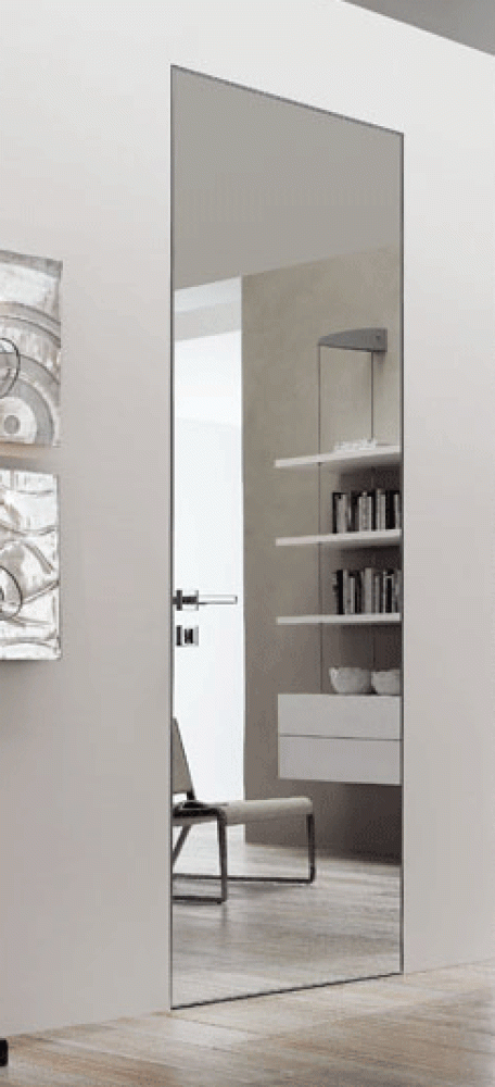 Скрытая дверь Hide SZ с зеркалом, открывание «на себя»