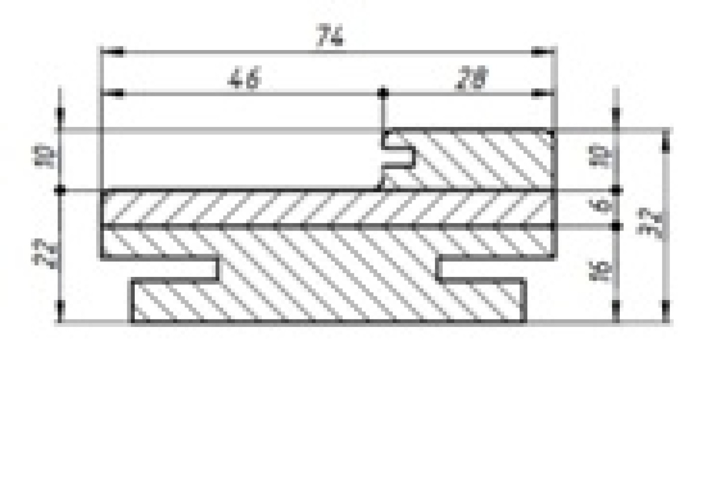 Стойка коробки "Т" 74x32x2440 мм с уплотнителем, эмаль