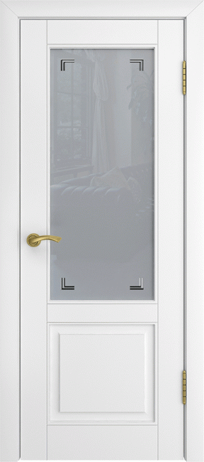 Фото -   Межкомнатная дверь "L-5", по, белый   | фото в интерьере