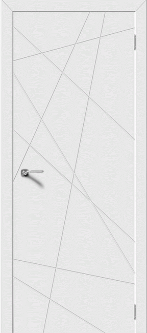Фото -   Межкомнатная дверь "LINE", пг, белый   | фото в интерьере