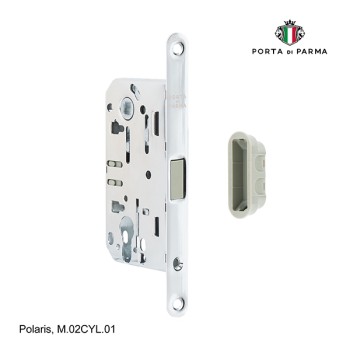 Замок врезной магнитный под цилиндр PORTA DI PARMA Polaris Полированный хром M.02CYL.01