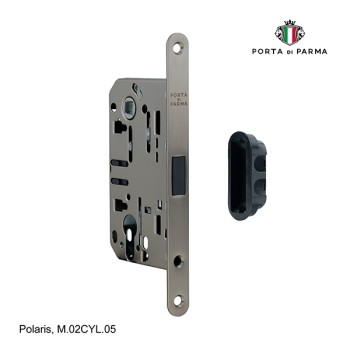 Замок врезной магнитный под цилиндр PORTA DI PARMA Polaris Матовый графит M.02CYL.05