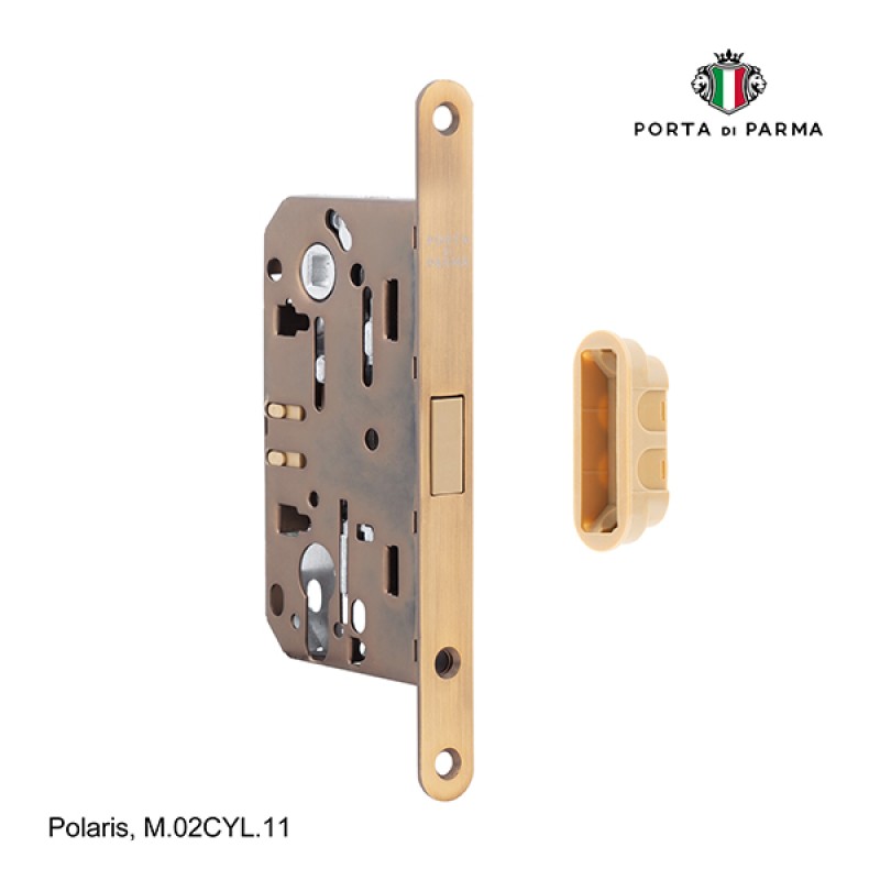 Замок врезной магнитный под цилиндр PORTA DI PARMA Polaris Матовый кофе M.02CYL.11
