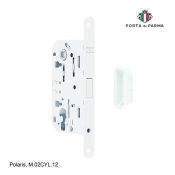 Замок врезной магнитный под цилиндр PORTA DI PARMA Polaris Белый M.02CYL.12
