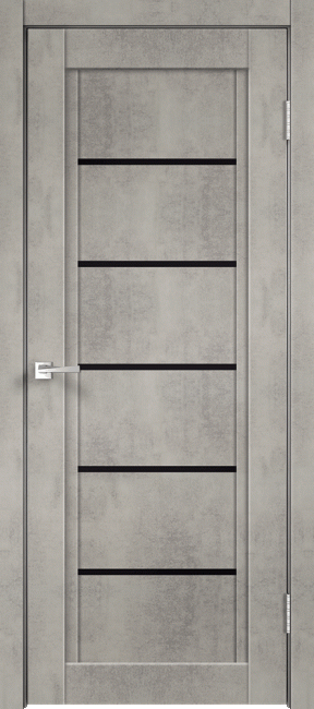 Фото -   Межкомнатная дверь "NEXT 1", по, Муар светло-серый   | фото в интерьере