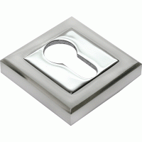 Фото -   Накладка на цилиндр квадратная Rucetti, RAP KH-S SN/CP, белый никель/полированный хром   | фото в интерьере