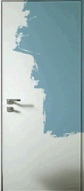 Фото -   Скрытая дверь INVISIBLE, открывание «от себя», кромка с 4-х сторон ХРОМ   | фото в интерьере