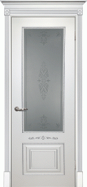 Фото -   Межкомнатная дверь "СМАЛЬТА 04", по, белая, патина серебро   | фото в интерьере