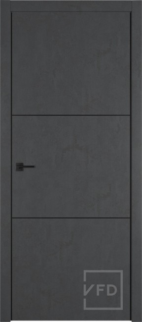 Фото -   Межкомнатная дверь "URBAN 2", пг, JET LOFT (черный молдинг)   | фото в интерьере