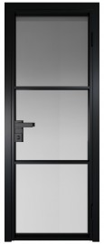 Фото -   Межкомнатная дверь AG-13, черная матовая, стекло закаленное 6 мм   | фото в интерьере