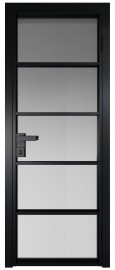 Фото -   Межкомнатная дверь AG-14, черная матовая, стекло закаленное 6 мм   | фото в интерьере