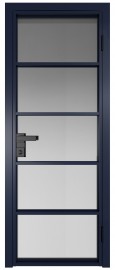 Фото -   Межкомнатная дверь AG-14, синяя, стекло закаленное 6 мм   | фото в интерьере