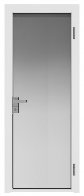 Фото -   Межкомнатная дверь AG-1, белая матовая, стекло закаленное 6 мм   | фото в интерьере