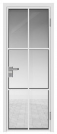 Фото -   Межкомнатная дверь AG-3, белая матовая, стекло закаленное 6 мм   | фото в интерьере