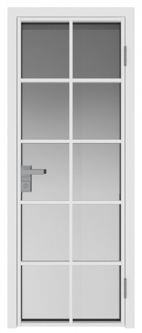 Фото -   Межкомнатная дверь AG-4, белая матовая, стекло закаленное 6 мм   | фото в интерьере
