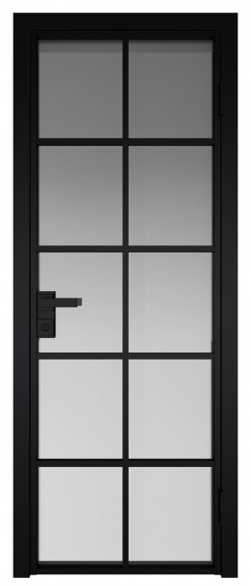 Фото -   Межкомнатная дверь AG-4, черная матовая, стекло закаленное 6 мм   | фото в интерьере